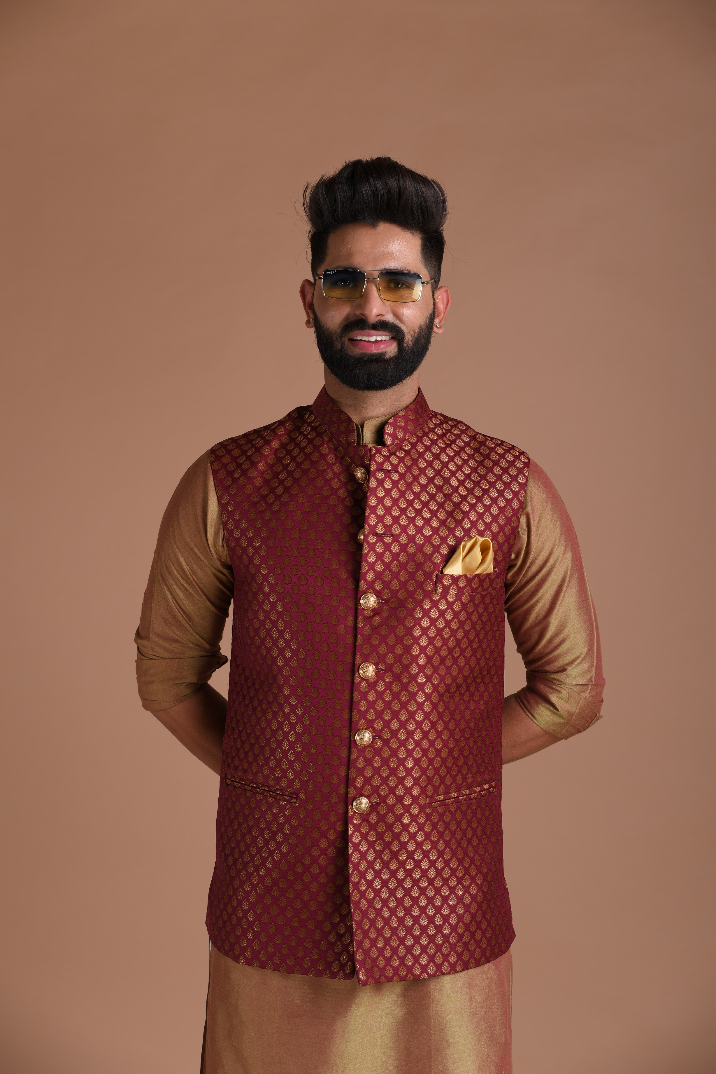 Kurta pajama with half jacket 2025