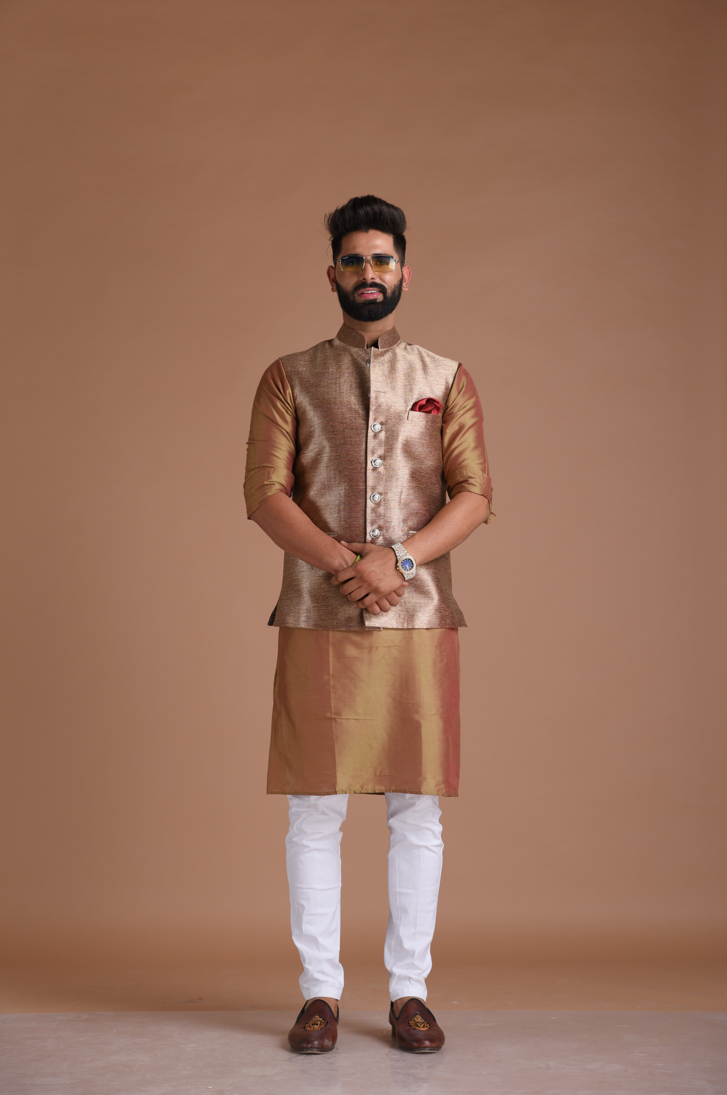 Traditional Maharaja Style Hand crafted Kim Khab Half Jodhpuri