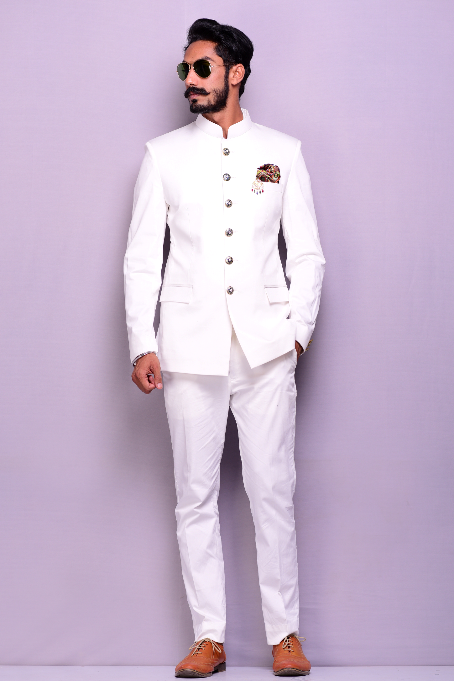 Classic White Jodhpuri Bandhgala Suit for Men |Terry Rayon|  Best Buy for Formal Events Parties Weddings | Elite Elegant Dignified Appearance