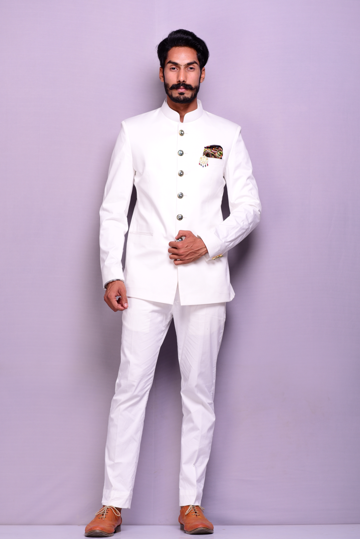 Classic White Jodhpuri Bandhgala Suit for Men |Terry Rayon|  Best Buy for Formal Events Parties Weddings | Elite Elegant Dignified Appearance