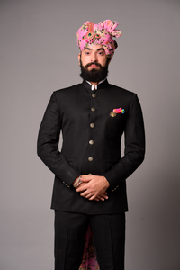 Traditional Black Designer Jodhpuri  Bandhgala Suit |Terry Rayon |Perfect Royal Wedding , Functional wear|