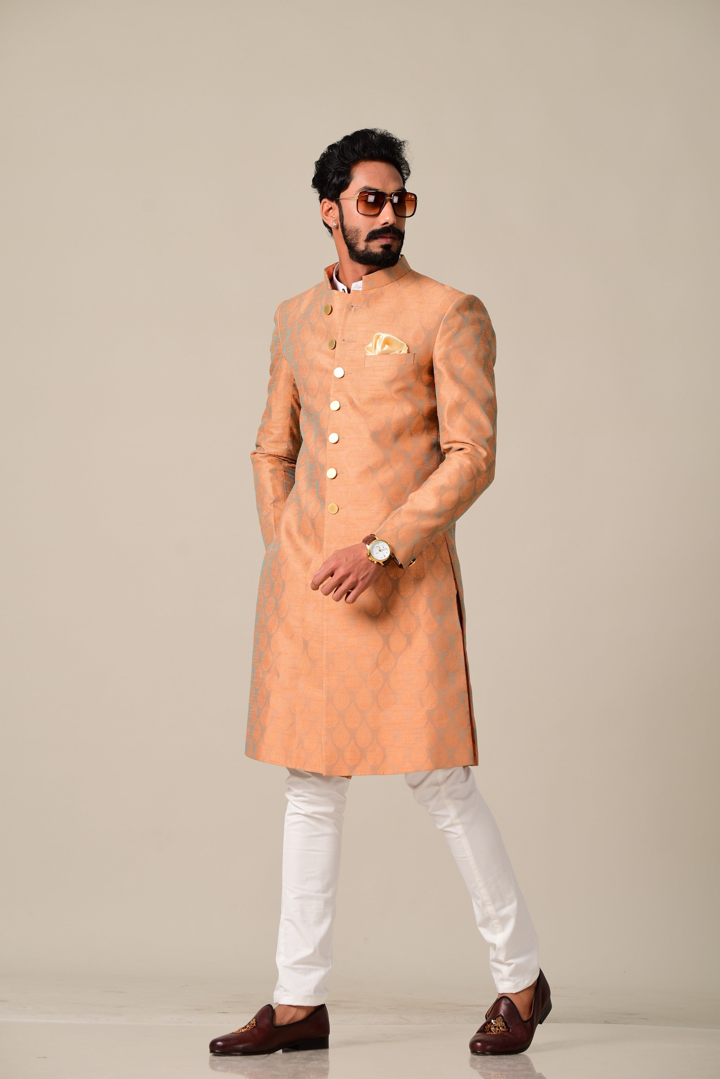 Handmade Traditional Rajputana Styled Achkans | Sherwani for Marriages | Perfect Groom and Family Wedding Wear | Personalisable Size Styling