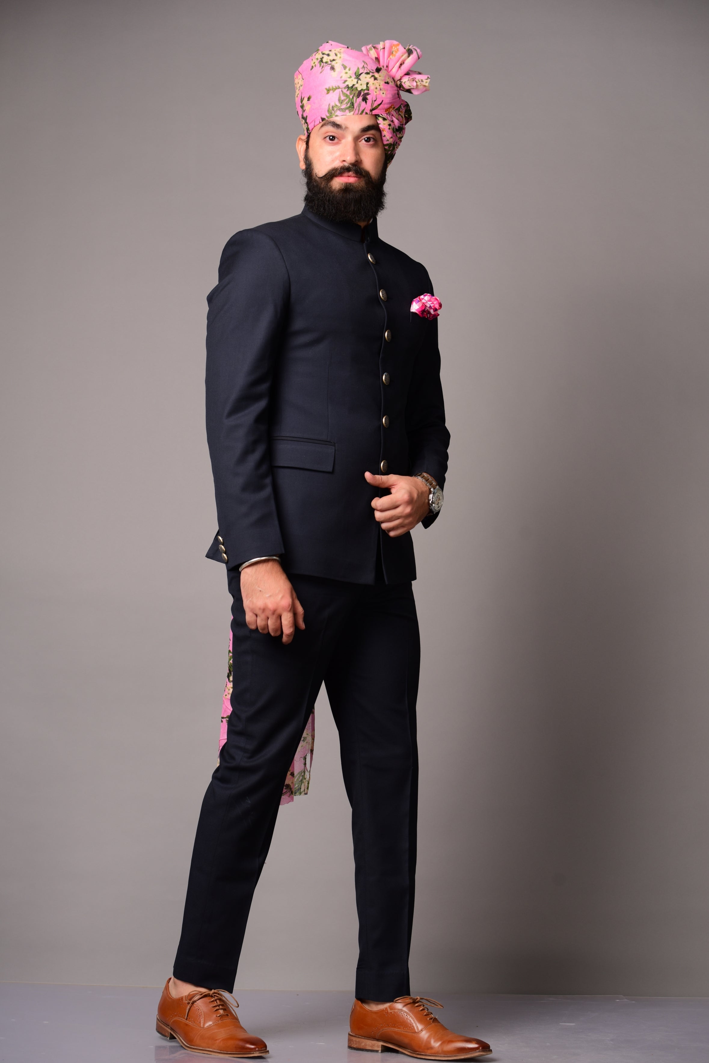 Traditional Navy Blue Jodhpuri Bandgala Suit for Men | Elegant Elite Styling | Perfect for Family Weddings Formal Parties Ring Ceremony