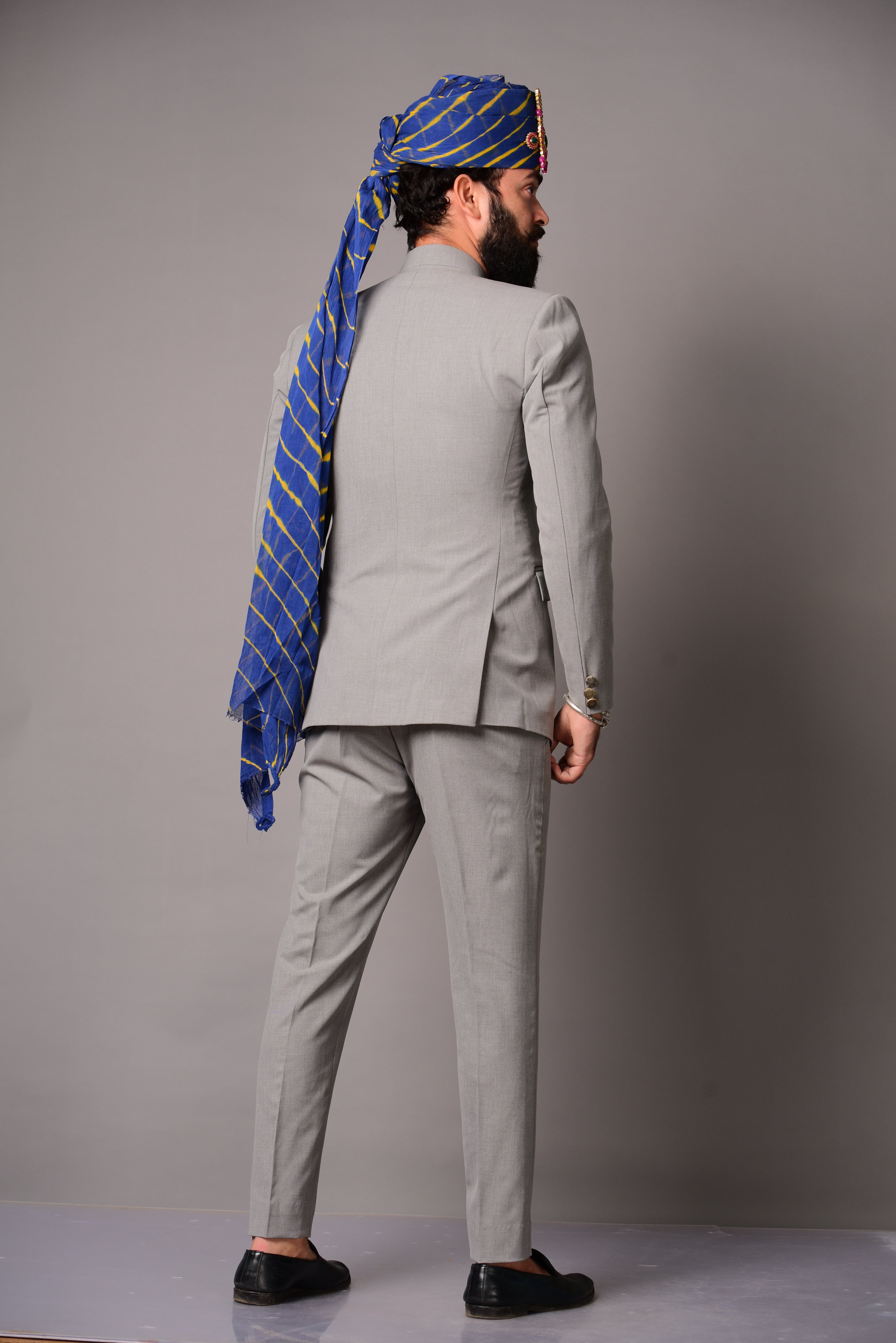 Royal Modish Grey Rajputana Jodhpuri Band gala Suit | Perfect for Royal wedding, Functional Wear|