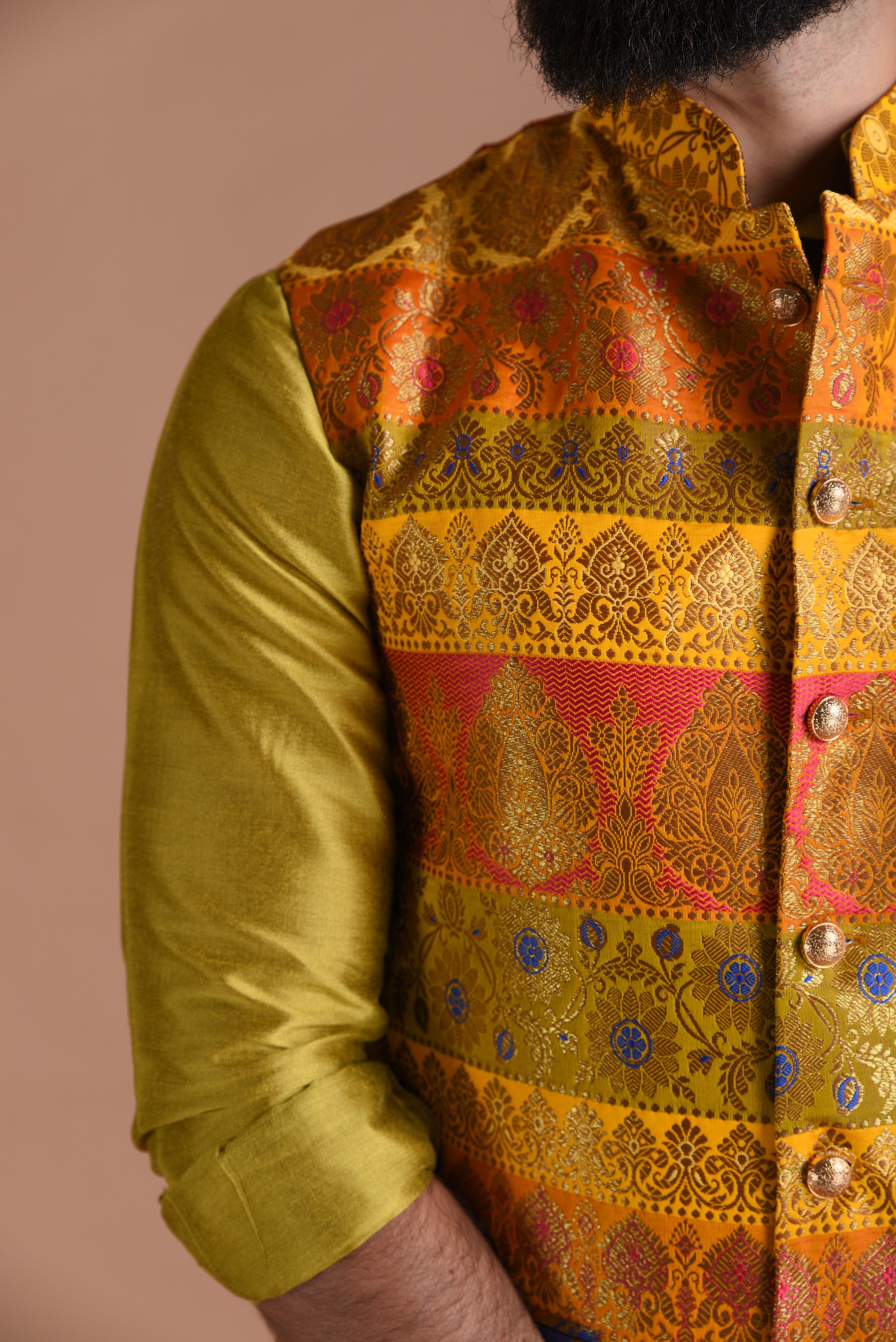 Vibrant Yellow Color Designer Half Jodhpuri Jacket With Silk Kurta Pajma Best For Wedding Function |Open Day Functions | Haldi Functions